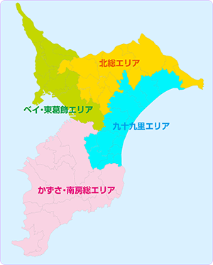 千葉県地図から各エリアへリンク